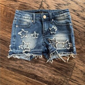 Joe's Jeans Star Patch Blue Jean Shorts, Girls Youth Size 8